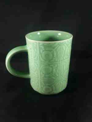 STARBUCKS - 2017 Green Floral Embossed COFFEE CUP MUG 12 oz - Sold on eBay Dec, 16th 2019 for $17.95