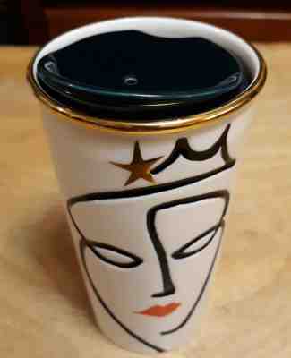 Starbucks 2015 Siren Anniversary Face Lips Ceramic Travel Tumbler Mug 10oz Woman - Sold on eBay Dec, 16th 2019 for $28.00