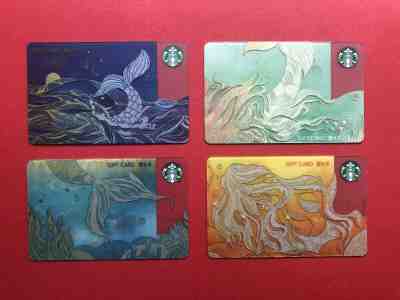 2019 China Starbucks coffee Siren Forward MSR cards 4pcs - Sold on eBay Dec, 16th 2019 for $15.99