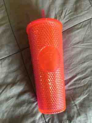 NEW Starbucks 2019 Holiday Bling Neon Pink Iridescent Studded Venti Tumbler Cup - Sold on eBay Dec, 15th 2019 for $30.00