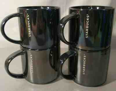 2013 Starbucks LE Metallic Gunmetal Gray 14oz Ceramic Coffee Mug - Set of 4 - Sold on eBay Dec, 15th 2019 for $40.49