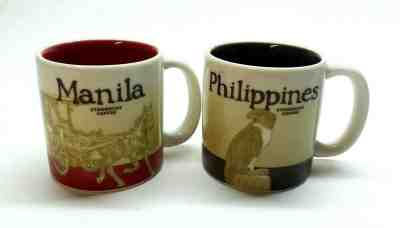 Two 2014 STARBUCKS "Manila" & "Philippines" 3oz Demitasse Coffee Mugs! FREE S/H! - Sold on eBay Dec, 15th 2019 for $24.99