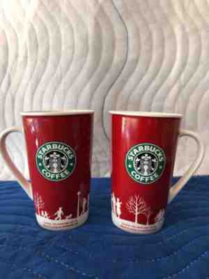 STARBUCKS 2006 Christmas Winter Holiday Red White Tall Coffee Mugs 16 oz (194) - Sold on eBay Dec, 15th 2019 for $30.00