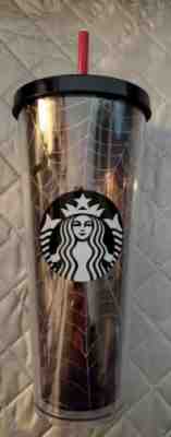 Starbucks Limited Edition 2019 Halloween Silver Glitter Spider Web Tumbler 24oz - Sold on eBay Dec, 15th 2019 for $38.99