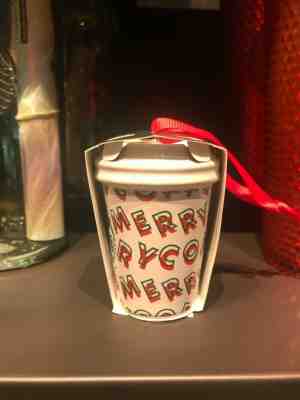 STARBUCKS MINI CUP CHRISTMAS 2019 CERAMIC " MERRY COFFEE" ORNAMENT  - Sold on eBay Dec, 15th 2019 for $16.99