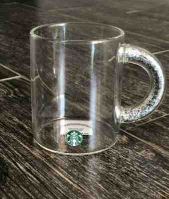 Starbucks 2019 Holiday Silver Glitter Holographic Handle Cup Mug Christmas Glass - Sold on eBay Dec, 15th 2019 for $29.99