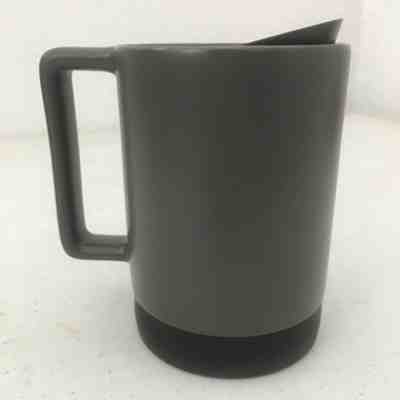 Starbucks Matte Gray Ceramic Coffee Mug Rubber Bottom Black Lid Mermaid Logo - Sold on eBay Dec, 15th 2019 for $18.99