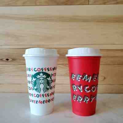 Starbucks Holiday Christmas 2019 Red and White Reusable Cup w/ Lid- 2cups - Sold on eBay Dec, 15th 2019 for $15.99