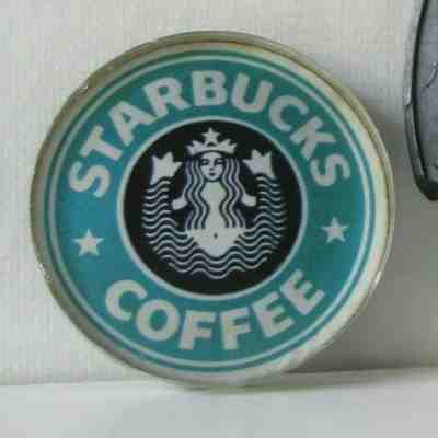 STARBUCKS Vintage Old Split Tail Mermaid Siren Logo Magnet 1 7/8" diameter - Sold on eBay Dec, 14th 2019 for $15.00