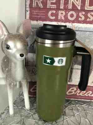 Starbucks Military Commitment Stainless Steel Leakproof Green Travel Mug - New!