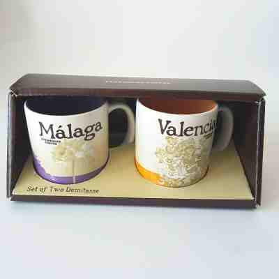 2 Demitasse Starbucks City Mugs 3 oz MALAGA & VALENCIA , Series 2016-2017, New - Sold on eBay Dec, 15th 2019 for $21.00