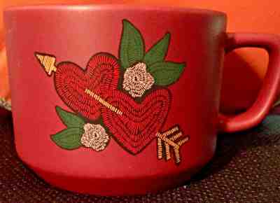 Starbucks Valentines Day 2019 Matte Red Ceramic Mug Hearts Tattoo Art 12oz NWT - Sold on eBay Dec, 15th 2019 for $18.50