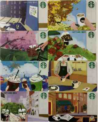 CS1885 2018 China Starbucks coffee Language Gift cards ?100 8pcs - Sold on eBay Dec, 15th 2019 for $19.99