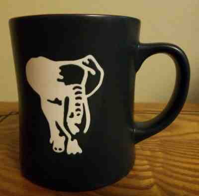 Nice! STARBUCKS 2011 ELEPHANT COFFEE MUG Matte Black with Orange Interior - Sold on eBay Dec, 13th 2019 for $29.99