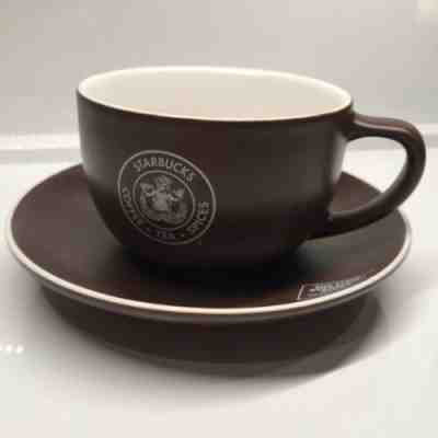 2008 Starbucks 10 Oz Coffee Tea Spices Mug & Saucer Classic Brown & White - Sold on eBay Dec, 13th 2019 for $20.00