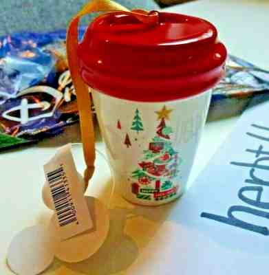 Disney Parks 2019 Starbucks Holiday Christmas Tree Travel Tumbler Mug Ornament - Sold on eBay Dec, 13th 2019 for $24.16