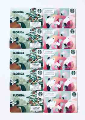 10 STARBUCKS 2019 2016 Card Florida Orange Groves & Orlando Flamingos Lot Set - Sold on eBay Dec, 13th 2019 for $19.99