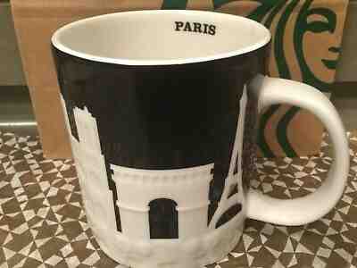 Starbucks City Mug, PARIS, Relief Collection, Black-White, New with SKU, 16 oz. - Sold on eBay Dec, 12th 2019 for $58.00