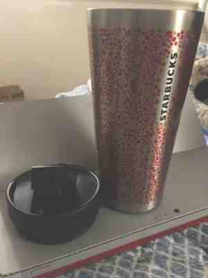 Starbucks 2014 Logo Stainless Steel 16ozTumbler Grande Red & Green Dots Hot/Cold - Sold on eBay Dec, 12th 2019 for $31.00