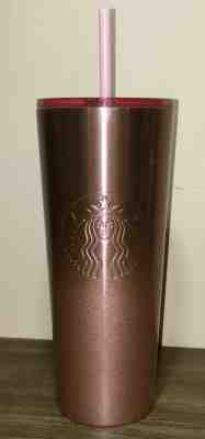 Brand New Starbucks 2019 Rose Gold Pink Tumbler Winter Holiday 24 oz Venti SKU - Sold on eBay Dec, 12th 2019 for $42.95