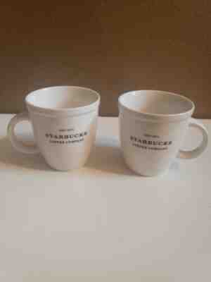 2 STARBUCKS COFFEE CO EST 1971 Abbey Logo Mug Cup 18 oz 2006 - Sold on eBay Dec, 12th 2019 for $17.00
