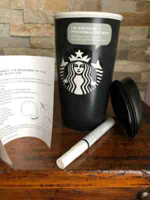 Starbucks Black Writable Siren Mermaid 12 oz Ceramic Tumbler Travel Mug Cup NEW - Sold on eBay Dec, 12th 2019 for $16.99