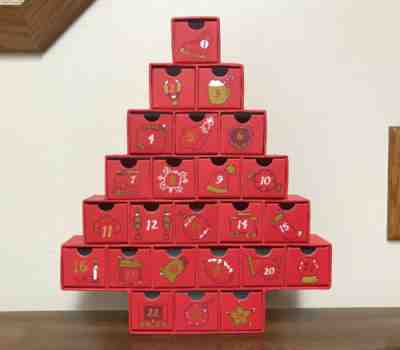 2006 Starbucks Christmas Tree Advent Calendar Reversible Gift Drawers Empty - Sold on eBay Dec, 12th 2019 for $18.95