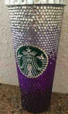 Starbucks Double Wall Traveler Tumbler Mug Swarovski Crystals Ltd Edition