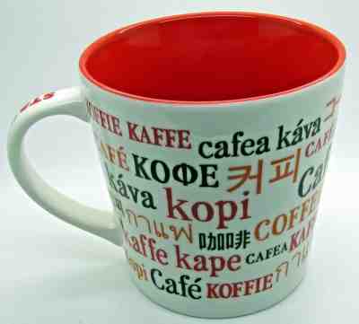 Starbucks International Languages Coffee Kaffe Koffie Mug 16oz 2008 Orange White - Sold on eBay Dec, 10th 2019 for $29.99