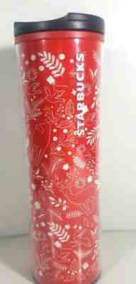 NEW Starbucks Christmas Holiday 2018 Red White Deer Acrylic Travel Tumbler 16oz - Sold on eBay Dec, 6th 2019 for $17.00