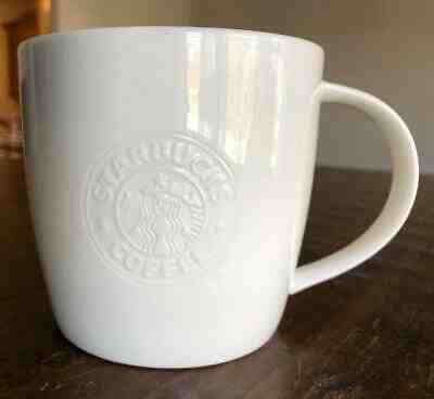 Starbucks Coffee Mug Cup White Bone China Mermaid Siren 2009 Embossed 16 oz - Sold on eBay Dec, 18th 2019 for $15.99