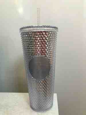 Starbucks Iridescent Bling Platinum Studded Cold Cup Tumbler 24 oz Holiday 2019 - Sold on eBay Dec, 18th 2019 for $26.99