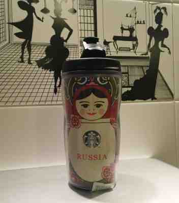NEW!!! 12oz 355ml Starbucks Russia Moscow Tumbler Holder Matryoshka Nesting Doll - Sold on eBay Dec, 18th 2019 for $18.89