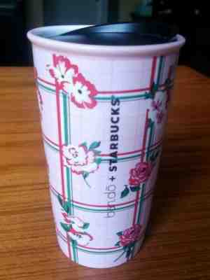 2018 Starbucks Bando Ban.do Floral Pink Double Wall Mug Travel Cup Limited 12oz  - Sold on eBay Dec, 18th 2019 for $32.77
