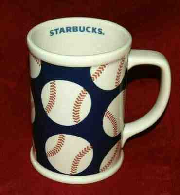 NEW Starbucks BASEBALL Ceramic Coffee Mug Cup 16 oz. Raised Red Threads 2007  - Sold on eBay Dec, 17th 2019 for $19.99