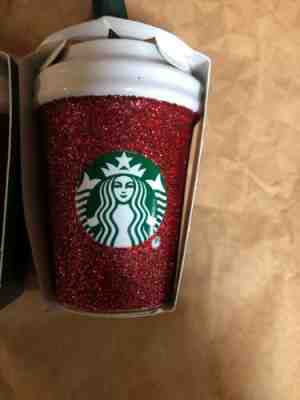 2019 Starbucks Red Glitter Coffee Cup Christmas  Ornament Stocking Stuffer???? - Sold on eBay Dec, 17th 2019 for $15.00