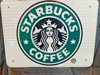 RARE HIGHWAY INTERSTATE HEAVY ALLUMNUIN STARBUCKS COFFEE SIGN 2' FT LONG X 18" T - Sold on eBay Dec, 17th 2019 for $106.00
