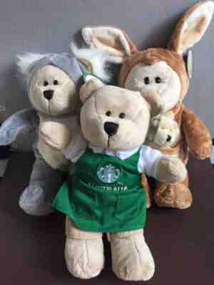 Starbucks Australia Set of 3 Bearista Bear - Koala Kangaroo Green Apron -No Card - Sold on eBay Dec, 17th 2019 for $99.99