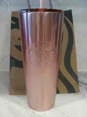 Starbucks 2019 Holiday Rose Gold Pink Tumbler -  Brand New Venti - Sold on eBay Dec, 17th 2019 for $37.00