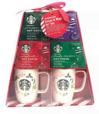 Starbucks Cocoa & Mugs For Two Christmas Gift Set 4 Different Flavor - Sold on eBay Dec, 17th 2019 for $24.99