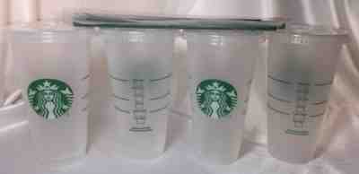 Starbucks Reusable Cold Cup Tumblers 24 oz Frosted Siren Logo Straws Lids NEW-4 - Sold on eBay Dec, 17th 2019 for $30.00