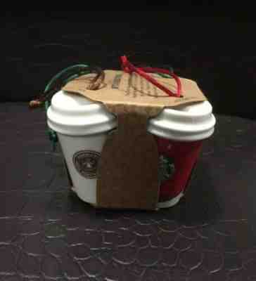 Starbucks Christmas Ornaments Set Holiday 2011 1971 1992 Porcelain To Go Cups - Sold on eBay Dec, 17th 2019 for $16.37
