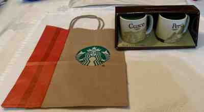Starbucks Cusco And Peru Demitasse Set of (2) Espresso Coffee Mugs - Sold on eBay Dec, 17th 2019 for $26.00