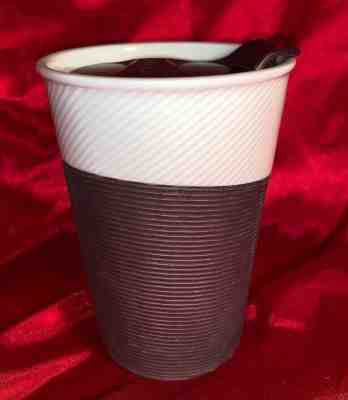 Starbucks Ready Brew Rubber Ribbed Grip 2014 Travel Mug with Lid 8 oz - Sold on eBay Dec, 17th 2019 for $22.20