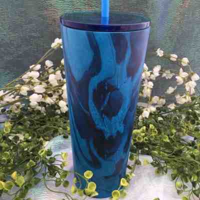 Starbucks Stainless Steel Tumbler Blue Wood Grain Limited 2018 - NEW - Sold on eBay Dec, 17th 2019 for $25.00