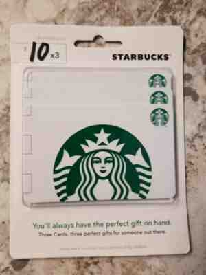 Starbucks Gift Card $30 (3x $10 ) - Sold on eBay Dec, 17th 2019 for $25.00