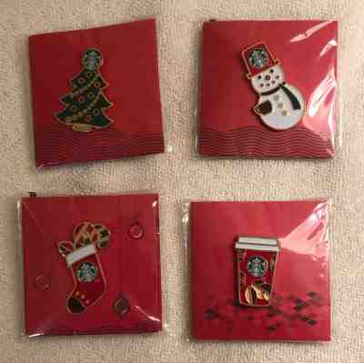 Starbucks 2013 Japan holiday pin set - 4 pins - NEW! - US Seller - Sold on eBay Dec, 17th 2019 for $60.00