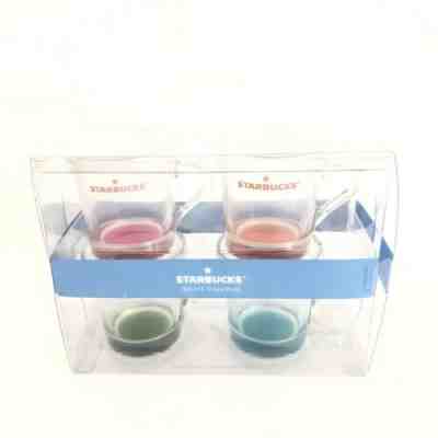 Starbucks Set Of Four 4 Clear Glass Mugs Colored Base New In Package Tea Coffee  - Sold on eBay Dec, 17th 2019 for $47.99