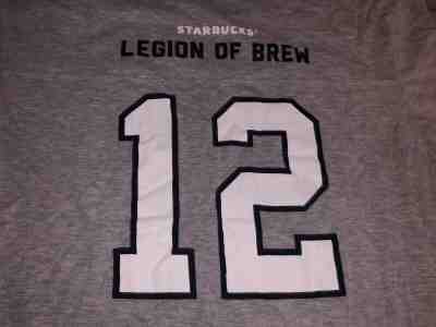Lg Starbucks Seattle Seahawks Legion of Brew T-shirt Boom Employee Work Uniform - Sold on eBay Dec, 17th 2019 for $44.89