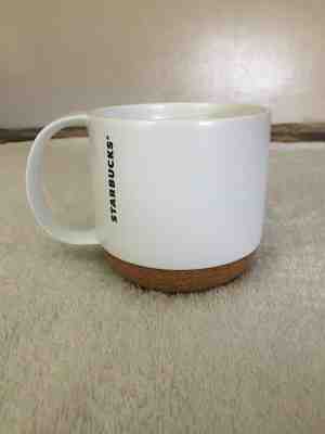 Starbucks 2013 Cork Bottom White Travel Mug Cup 12 oz.  NO LID IN GOOD CONDITION - Sold on eBay Dec, 17th 2019 for $15.95